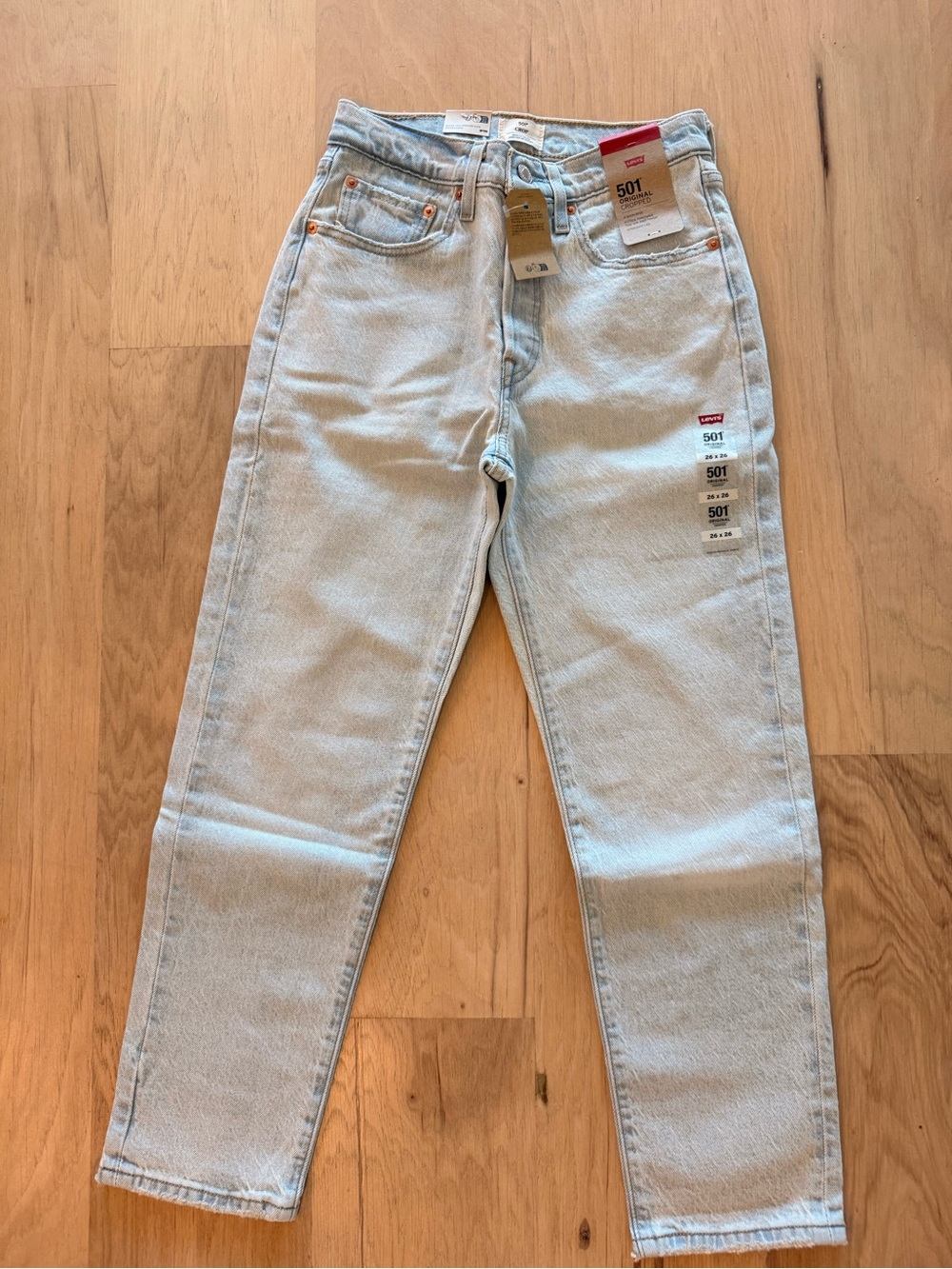 Levi's 501 Original Cropped Jeans Light Wash 26x26